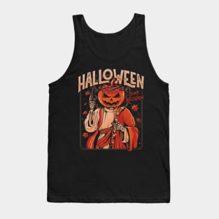 Halloween Is My Religion - Pumpkin Skull Gift Tank Top